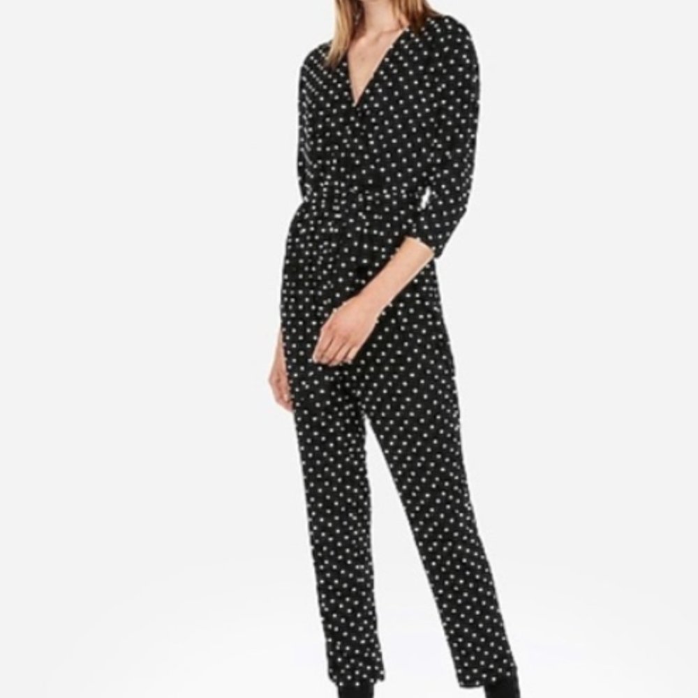 Maroon Polka Dots Printed Jumpsuit